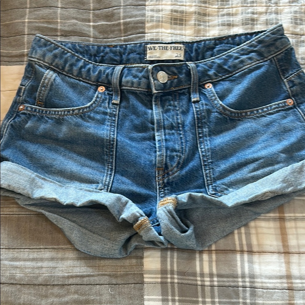 We The Free Blue Jean Shorts Classic Cut-Off Style